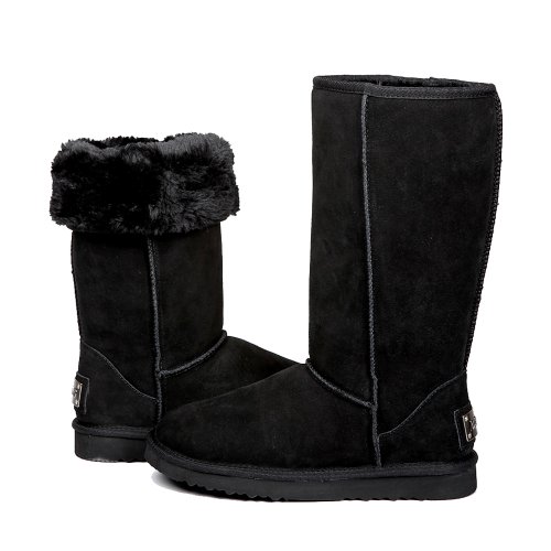 Ausland Men's Snow Boots Waterproof Winter Tall Boots 9.5Us 5615 Black 44Eu #TOP1