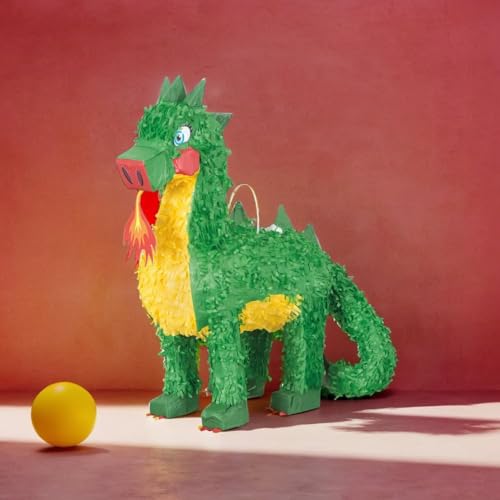 Unique Party Multicolor Dragon 3D Pinata - Fantasy Themed, Plastic, 41cm x 48cm, Perfect for Birthdays and All Ages