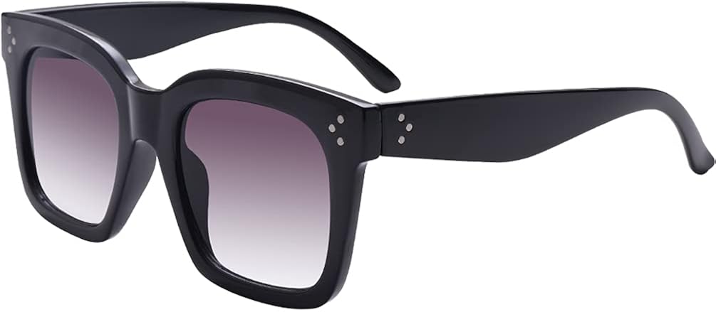 Taotaoqi, lentes de sol vintage para mujer de gran tamaño, diseño cuadrado de lujo, lentes de sol UV400 protección con lente plana