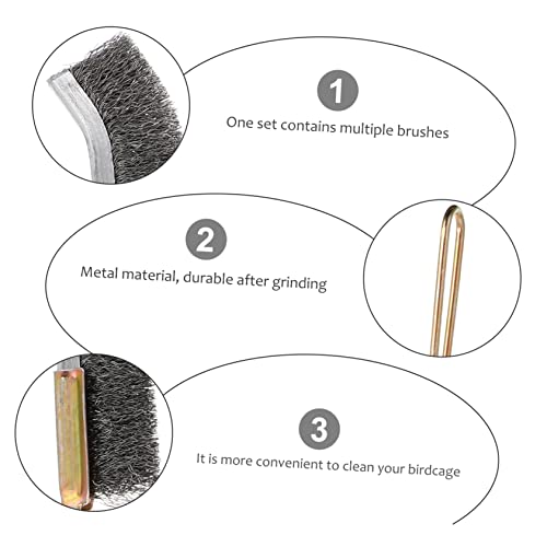 Balacoo 4 Pcs Birdcage Brush Cleaning Accessories Bird Cage Wipes Bird Wire Brush Bird Cage Cleaning Brush Cleaner Brush Bird Cage Accessories Bird Brush Wire Brush Breeding Cage Golden #TOP4