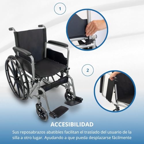 Silla de ruedas autopropulsable Mobiclinic Marsella con asiento plegable de 46 cm 6