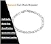 QUADRI Figaro Link Chain in 925 Sterling Silver, Italian 5mm Bracelet for Men Women, 7 to 8.5 Inch, Made in Italy, Gift Box Included