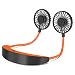 Produktbild AISIR Tragbarer USB Ventilator, Mini Elektrischer Ventilator Hals Ventilator Handfrei Ventilator mit 5200mAh, 4 Geschwindigkeiten 6-10h Akkulaufzeit für Reisen, Outdoor Sport, Büro, Zuhause-Orange