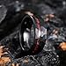 King Will Mens 8mm Black Hammered Tungsten Carbide Wedding Ring Red Opal Inlay Tungsten Ring wedding Band9
