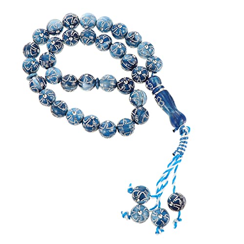 Amosfun Chapelet musulman avec 33 perles - Bracelet chaîne - Chapelet avec diamants Eid Mubarak - Chapelet pour chanter islam et méditation Cover