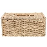 WESIEVYA Boîte à Mouchoirs Tissée en Papier Beige Support Porte-Serviettes Design Rusti...