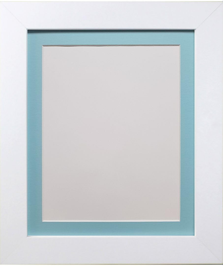Frames By Post Blue Mount Metro White Picture Photo Frame With 18" X 14" For Pic Size 14" X 11"