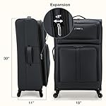 U.S. Traveler Anzio Softside Sturdy Ballistic Nylon Expandable Travel Suitcase Luggage with 4 Spinner Wheels, Dark Grey, Checked-Large 30-Inch - Image 3