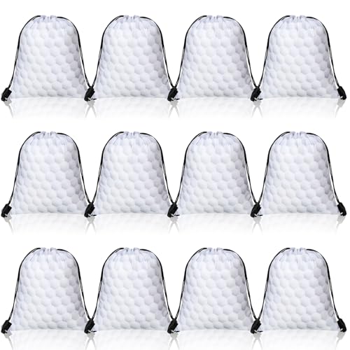 Shappy 12 Pieces Golf Drawstring Bags Bulk Small Sport Goodie