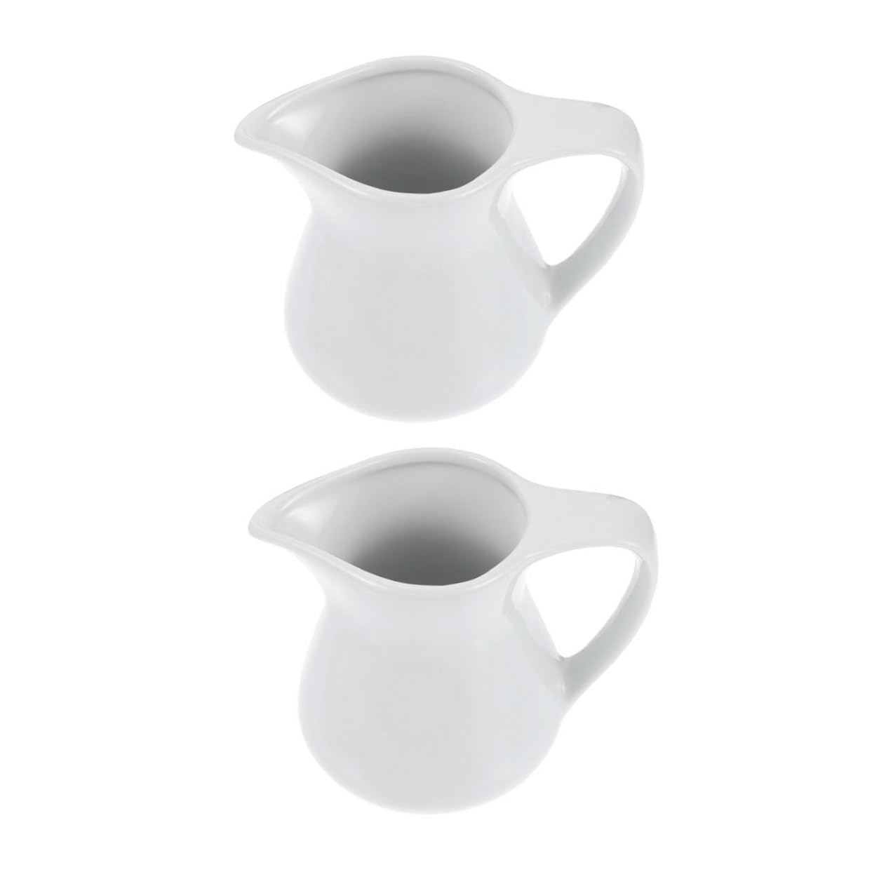 KICHOUSE 2 Piece Ceramic Milk Pitcher Latte Art Cup Creamer Pitcher Syrup Set Random Style