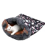 Self Heating Cat Sleeping Bag for Indoor Cats Bed Cave Self Warming Pad Sack Cozy Pet Nest Snuggle Bed for Small Dog 21.9' x 23.6'