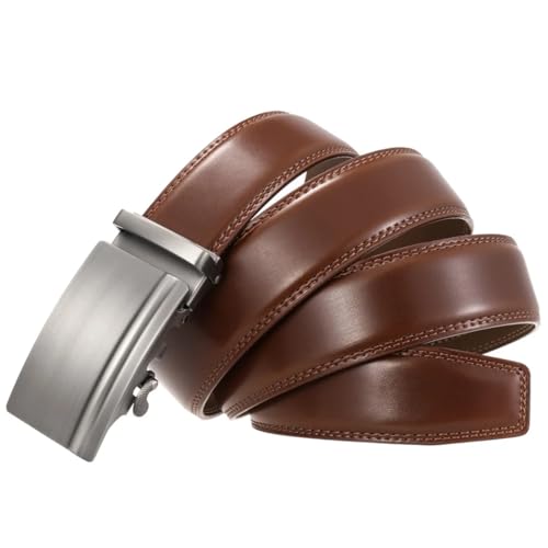 Men's Solid Leather Belt Automatic Buckle Belt Formal Casual 3.5 Cm Wide Belt4