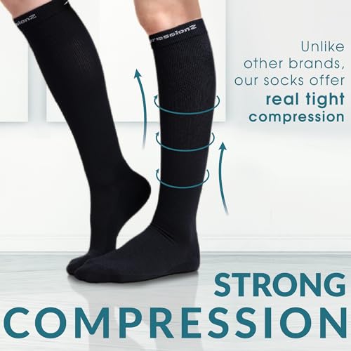 CompressionZ 30-40 mmHg Knee High Compression Socks Men & Women | Support Stockings for Travel, Nurses and Athletes2