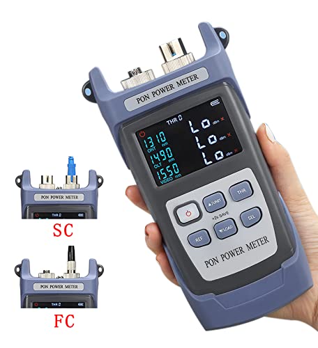 D YEDEMC Optical Fiber 1310/1490 / 1550nm PON Power Meter PON Network Detection Online Fiber Tester with FC/SC Adapter (Connector Type APC) (YD-300A)