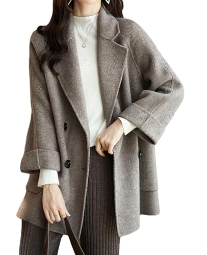 CHARTOU Women Wool Coat Peacoat Jacket Thick Loose...
