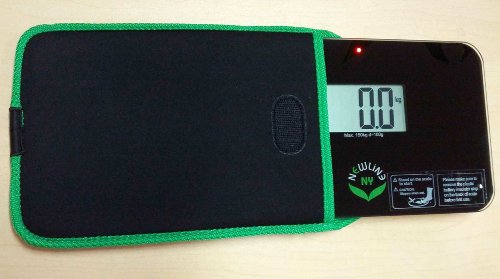 Newlineny Step-On Super Mini Smallest Travel Bathroom Scale With Protection Sleeve: Sbb0638Sm-Bk (Black) + Ny-Sms-S001-Bg #TOP1