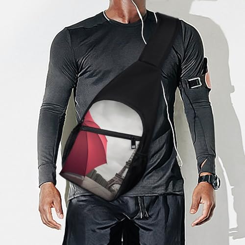 Mochila deportiva tipo sling blanca con estampado miniatura 7