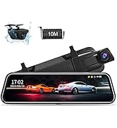 Mirror Dash Cam Front and Rear Camera Rearview Mirror Camera Backup Camera 10" 1080P HD Dash Cam ...