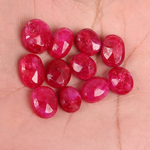 Real-Gems Natural African Pigeon Blood Red Ruby 100 Ct./7 Pcs Faceted Ruby Loose Gemstones Lot July Birthstone Rrl-1 #TOP6