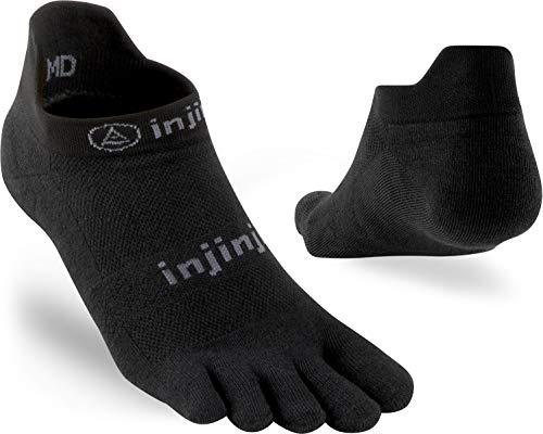 Injinji 2.0 Run Lightweight No Show - Calcetines, mixtos, Hombre, color Negro , tamaño L