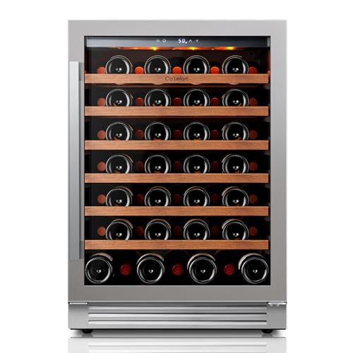 Ca'Lefort 24 Inch Wine Fridge, 61 Bottle Wine Cooler Refrigerator, 40-65°F Wine Refrigerator Glass...