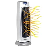Comfort Zone Digital Ceramic Oscillating Electric Tower Heater/Fan with Remote Control