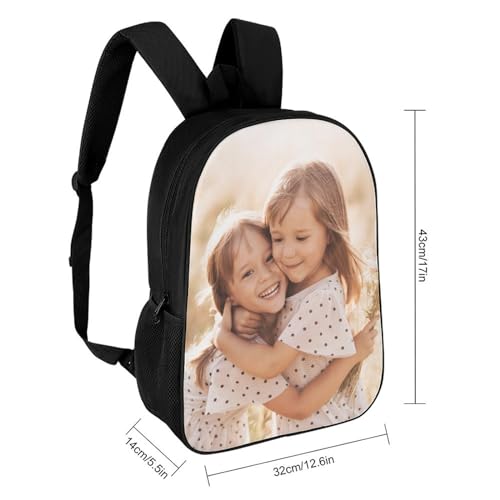 Custom Backpack, Personalized Adjustable Straps School Backpacks with Your Photo Text Logo for College Work Office (Multi)2