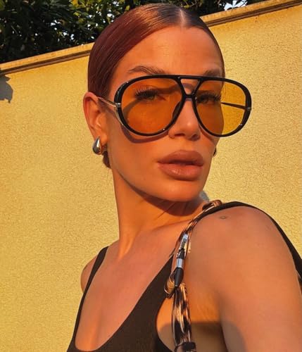 ADE WU Oversized Aviator Sunglasses for Women Retro Vintage 70s Large Sunglasses Womens Aviator Style2