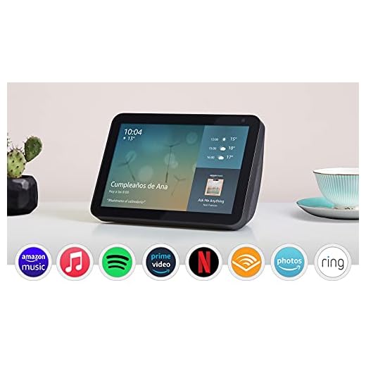 Echo Show 8 (1.ª generación, modelo de 2019) | Pantalla inteligente con Alexa | Mantén el contacto con la ayuda de Alexa | Antracita