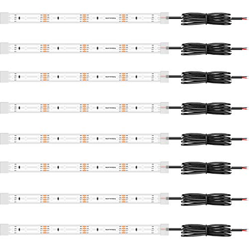 PryEU White 8   Exterior Led Strip Light Waterproof 12V for Motorcycle Marine Boat Automotive Car Underglow Pack of 8