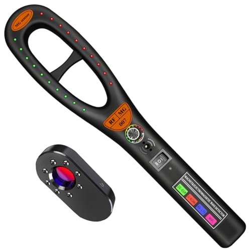 CHIRSMIP Hidden Camera Detector, Electronic Bug Detector & Tracker Detector for Privacy Protection, Portable Device for Car, Office, Hotel & Travel