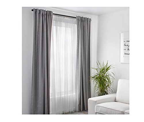 Ikea Mesh Lace Curtains, 110 Inch By 98 Inch, 1 Pair, White #TOP1