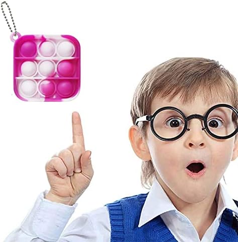 12 Pcs Mini Squeeze Pop Bubble Fidget Bulk Sensory Toys,Relieve Anxiety Stress Silicone Bulk Keychain Toy,Student Classroom Prizes, Party Favors,, Goodie Bag Stuffers Fillers for Kids