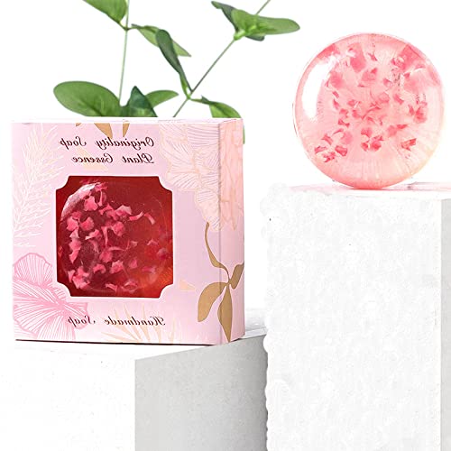 Sakura Petals Scented Botanical Soap,100G Handmade Cherry Blossom Essential Oils Soap,Face Body Moisturizing Artisanal Floral Soap With Blistering Net,Perfume Scented Bath Soap Gift For Men & Women #TOP5