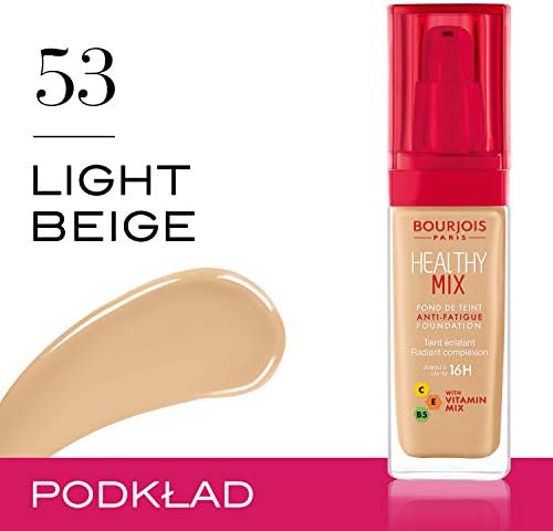 Bourjois Healthy Mix Anti-Fatigue Medium Coverage Liquid Foundation 53 Light Beige, 30ml, 29199601053