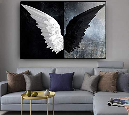 Diamond Painting Round Drill grand format ailes de plumes monochromes