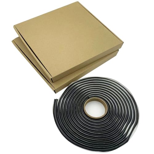 Amazleer Ruban Butyle, 1 Pcs Joint Mastic d'Etanchéité en Cordon Préformé,Ruban Etanche Adhesif Butyle avec Boîte,pour Pare-Brise,Feux de Voiture et Cadre de Porte,Noir Rond,Env.9mm x 4m (1, Noir) – vue 5
