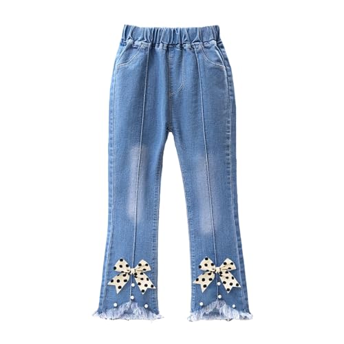 Baggy Jeans Mädchen Weites Bein Jeanshose mit Gummizug High...
