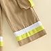 Thorn Tree Kids Firefighter Outfit Long Sleeve Jacket Suspender Pants Overalls Halloween Birthday Outfits Fall Winter Clothes (Khaki, 4-5T)