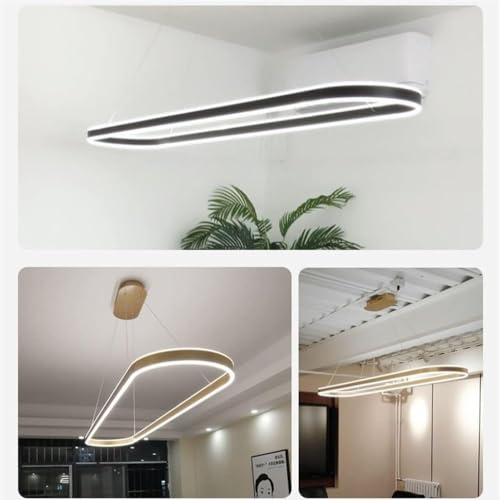 Lampe suspendue ovale réglable dorée H3TF5J pour plafonnier de salon et chambre