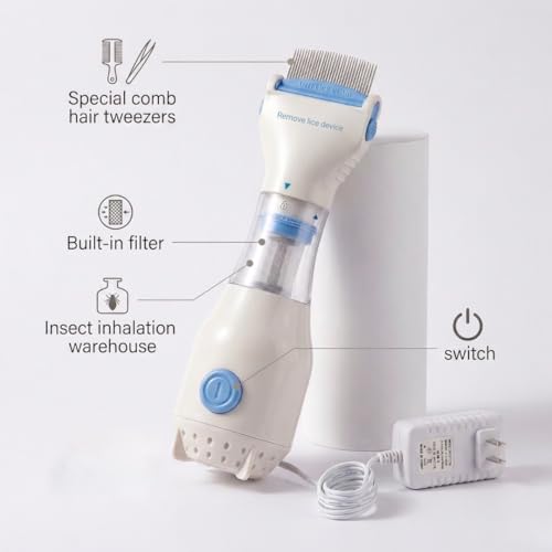 Electric Lice Comb | Head Lice & Nit Removal Tool with Vacuum Suction | Disposable Capture Filter | Fine Tooth Comb for Cat Dogs & Humans | Chemical-Free Grooming Device for Hair Care | All Hair Types by EXPHRA - Used condition - Image 4