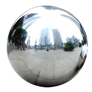 Peosaard Gazing Ball Spiegel Gepolijst Glad Holle Rvs Gazing Globe Reflecterende Decoratieve DIY Plated Gazing Ballen voor Tuin Plaza, Zilver, Gazing Globe