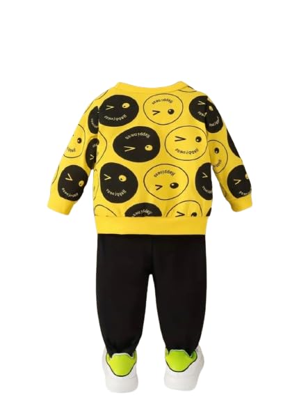 Image of Morvinandan Creation Printed Cotton Full Sleeves T-shirt and Pant Set for Boys | Sweatshirt and Joggers Set for Kids