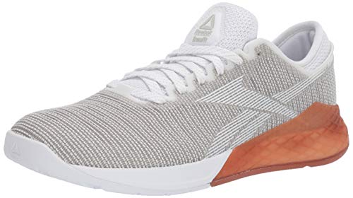 Reebok Men's Nano 9 Cross Trainer, White/Grey, 8 M US