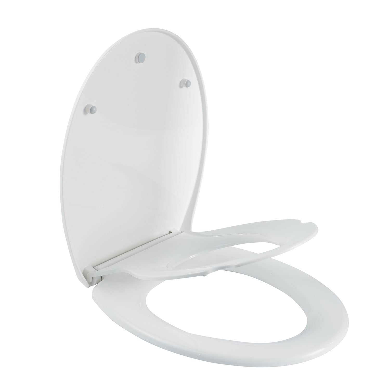 ECOSPA Oval Shape Family Friendly Toilet Seat with Soft Close Functions, Removeable Child Seat and Top & Bottom Hinges to fit 99% Toilets (Oval Shape Family)
