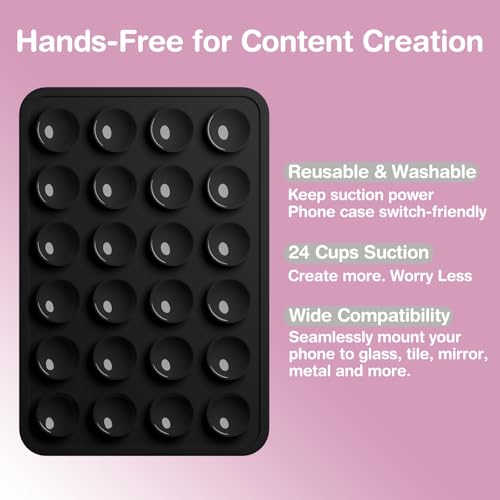 Support de téléphone réutilisable en silicone SEMBO avec ventouse - 5