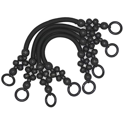 Model Worker 4PCS Wood Beaded Rope Bag Purse Straps Handles U-Shaped Handles Replacement for Handmade Bag Handbags Purse Handles (Black) Cover