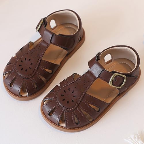 WUIWUIYU Toddler Boys Gilrs Closed-Toe Fisherman Sandals Summer T-Strap Dress Shoes Water Beach Outdoor Shoes4