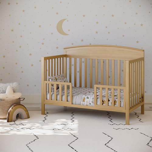 Image of Graco Benton 5-in-1 Convertible Crib, Driftwood | GREENGUARD Gold Certified, Converts from Baby Crib to Toddler Bed, Daybed and Full-Size Bed, Fits Standard Baby Crib Mattress
