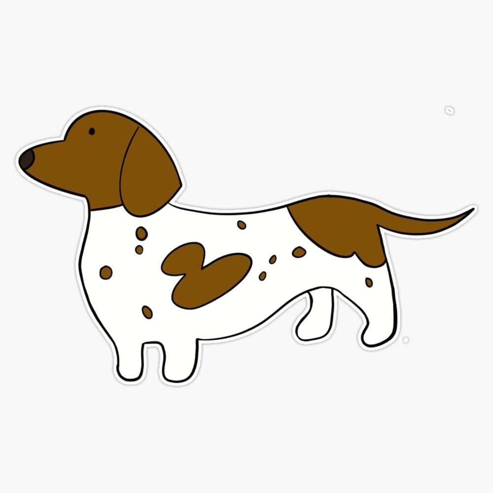 Chocolate Piebald Dachshund Weenie Dog Vinyl Sticker